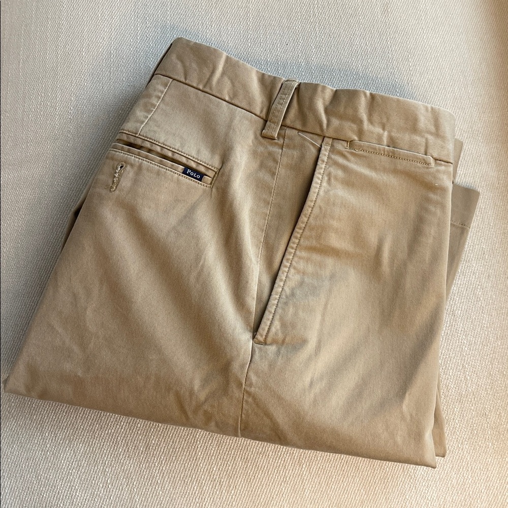 472. POLO RALPH LAUREN | Tan Stretch Classic Fit Khakis | 36x30 | EUC MOVIE SET